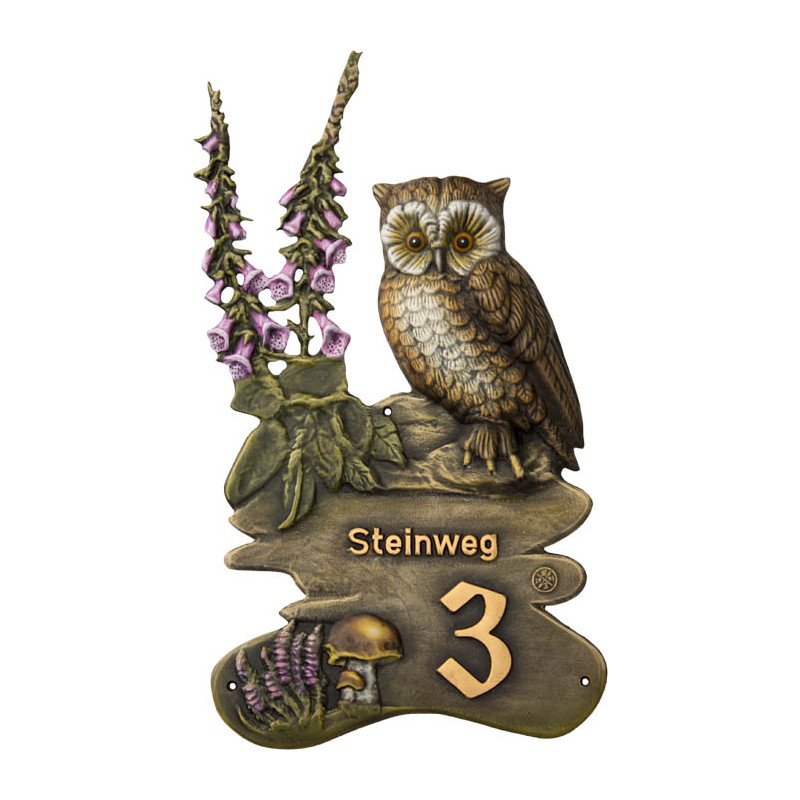Eule und Glockenblume