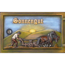 Türgestaltung Bauer mit Pflug