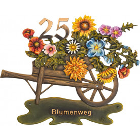 Schubkarre mit Blumen