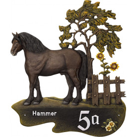 Hausnummernschild „Pferdeglück“ Kaltblüter