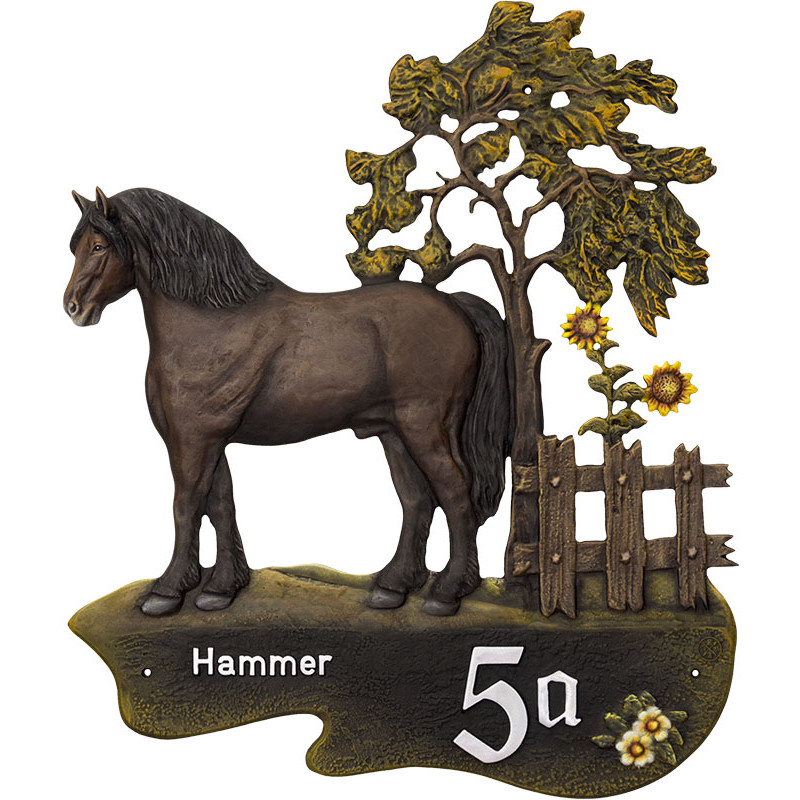 Hausnummernschild „Pferdeglück“ Kaltblüter