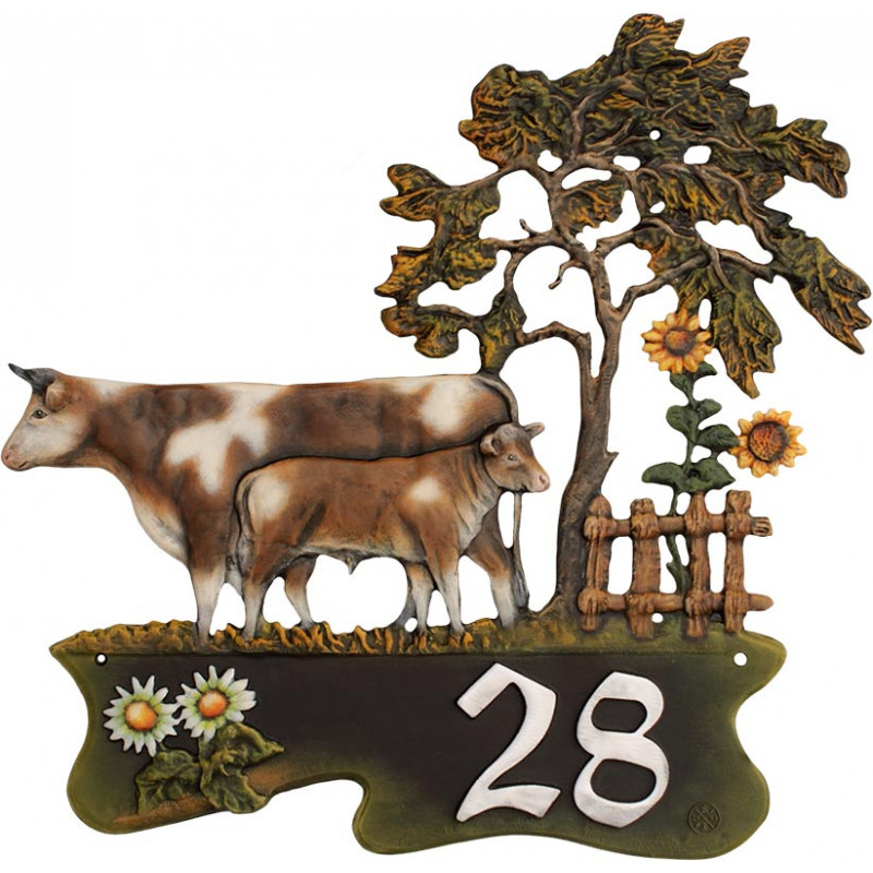 Hausnummernschild Kuh und Kalb