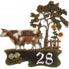 Hausnummernschild Kuh und Kalb