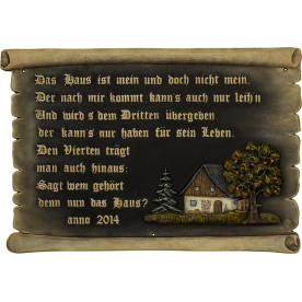 Spruchtafel Haus