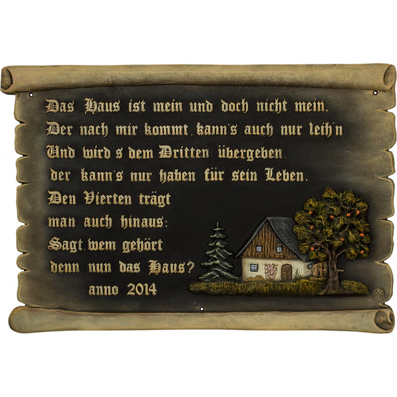 Spruchtafel Haus
